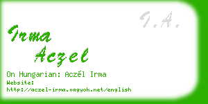 irma aczel business card